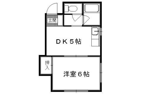 三興ハイツ(1DK/1階)の間取り写真