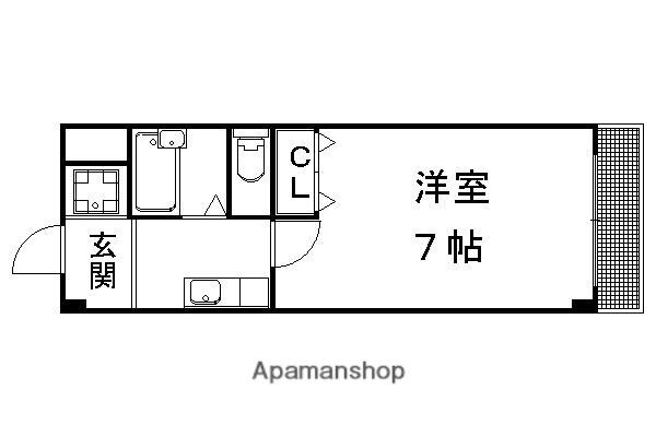 サンハイツ大新(1K/4階)の間取り写真