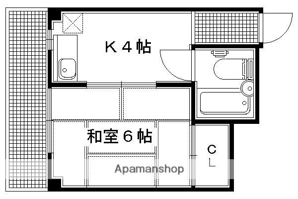 角谷マンション(1K/3階)の間取り写真