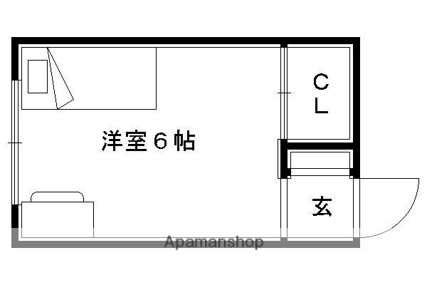 翠明アパート(ワンルーム/1階)の間取り写真