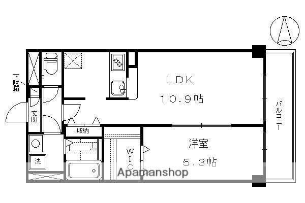 アンプルールフェール西大路(1LDK/2階)の間取り写真