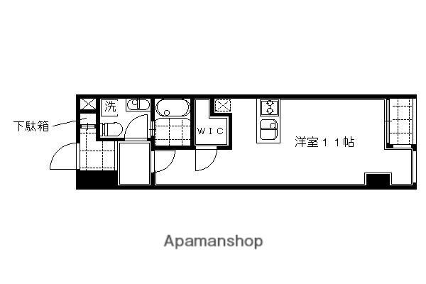 グランスイート鴨川(1K/4階)の間取り写真