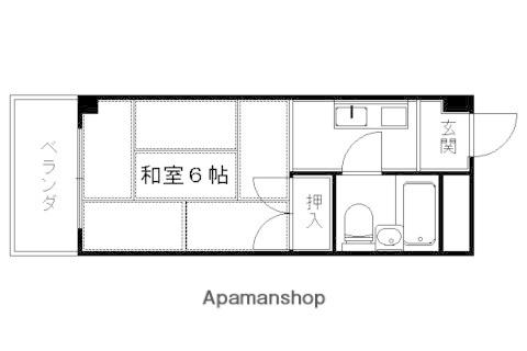ヴィラ矢杉(1K/5階)の間取り写真