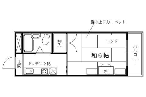 ルミナス一条(1K/1階)の間取り写真