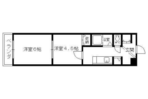 プライムシティ西陣(2K/3階)の間取り写真