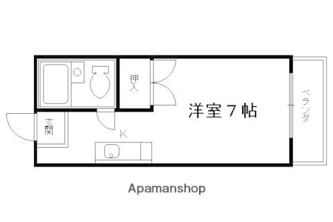 ハイツ福田(1K/3階)の間取り写真
