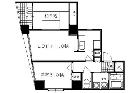 ロザーンジュ堀川(2LDK/7階)の間取り写真
