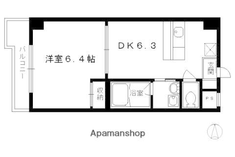 下京区西七条掛越町マンション(1DK/5階)の間取り写真