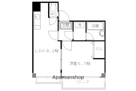 下京区西新屋敷太夫町マンション(1LDK/3階)の間取り写真