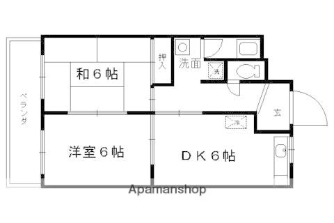足立ハイツ太秦(2DK/4階)の間取り写真