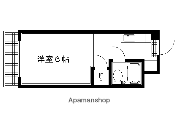 ロータリーマンション修学院(1K/4階)の間取り写真