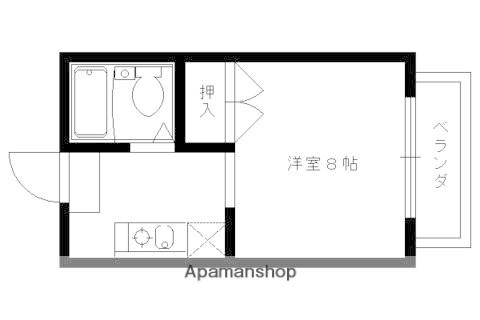 ヴィラホワイト(1K/2階)の間取り写真