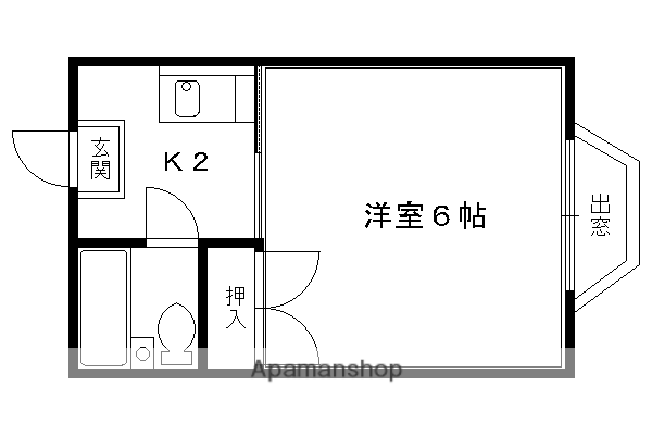 ハイム上賀茂(1K/1階)の間取り写真