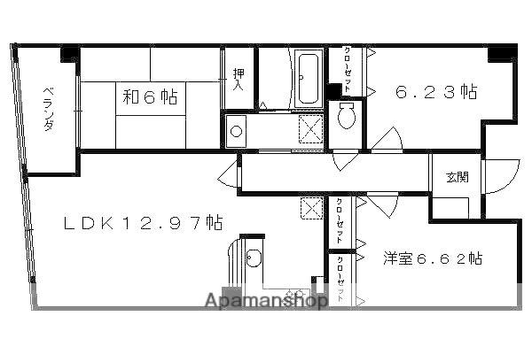 パインフィールド五条(2LDK/3階)の間取り写真