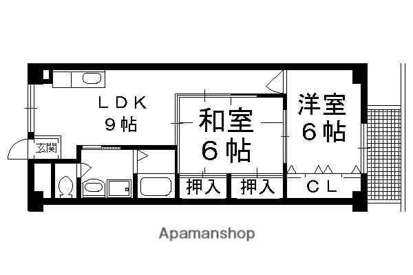 エスポワール紫野(2LDK/2階)の間取り写真