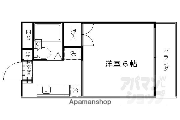 ドメーヌ南大路(1K/2階)の間取り写真