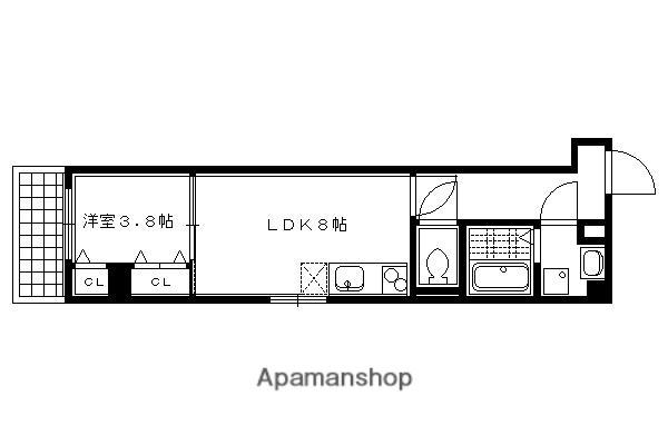 アイカーサ綾小路(1LDK/2階)の間取り写真
