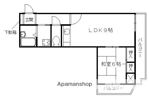 コスモST河原町(1LDK/10階)の間取り写真
