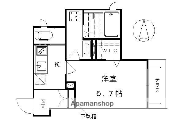 シャーメゾン明石(1K/1階)の間取り写真
