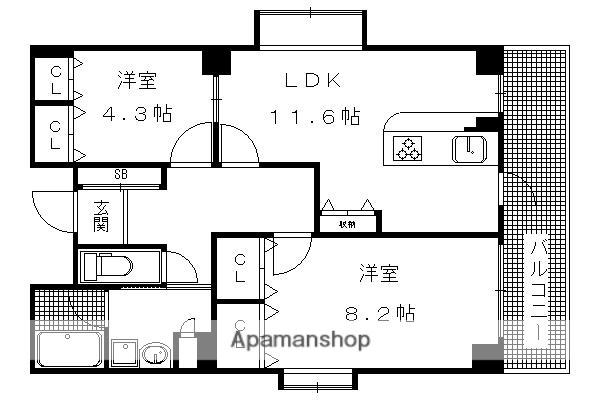 フォレストコート(2LDK/1階)の間取り写真
