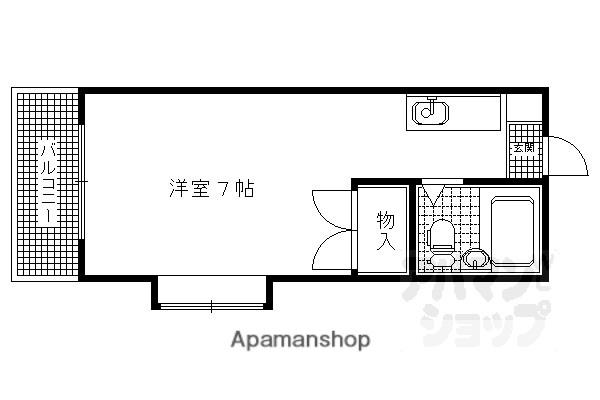 パレスJ(1K/3階)の間取り写真