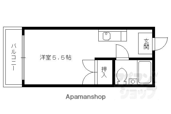 ハイツ村岡(1K/3階)の間取り写真
