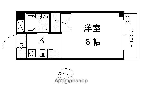 なごみハイツ(1K/4階)の間取り写真