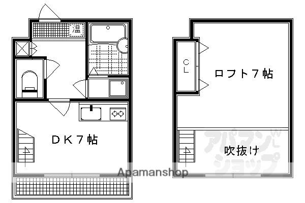 烏丸今出川ノースワン(1DK/2階)の間取り写真