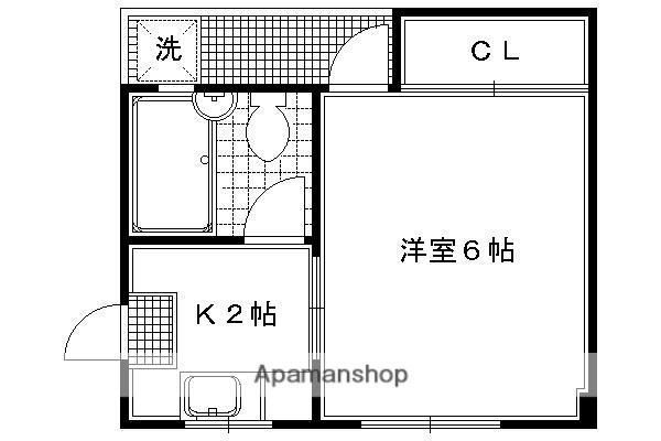 カナダハイツ(1K/4階)の間取り写真