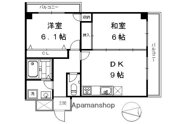 メゾン桂川(2DK/3階)の間取り写真