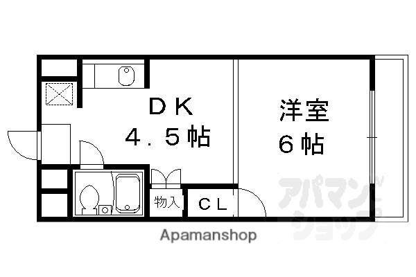 紫野西藤ノ森町マンション(1DK/1階)の間取り写真