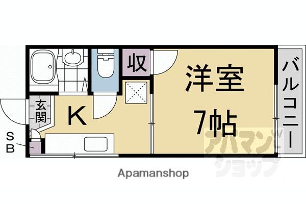 第二船岡山荘(1K/1階)の間取り写真