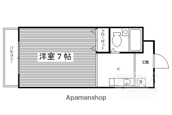 シャトー太秦(1K/1階)の間取り写真