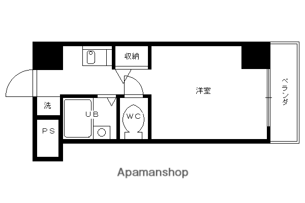 ゴールドクレスト(1K/3階)の間取り写真