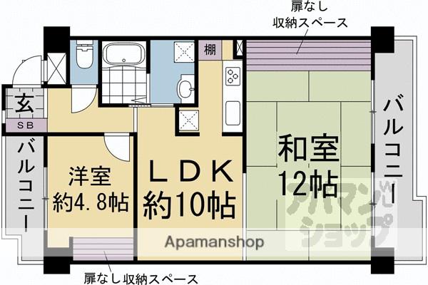 ルシエル西ノ京御池(2LDK/9階)の間取り写真