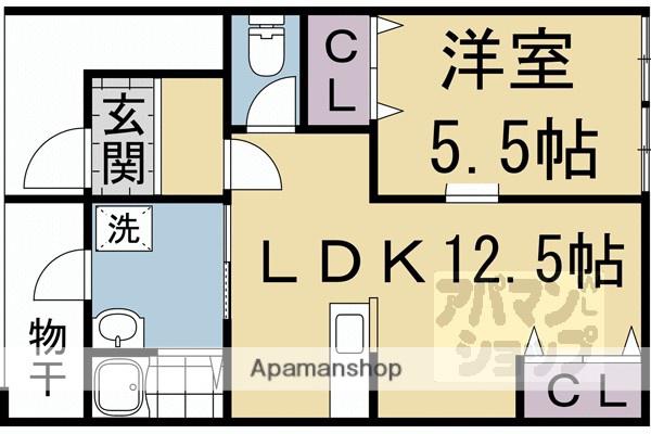 嵯峨野開町(1LDK)の間取り写真