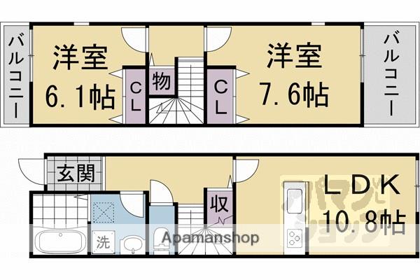 銀閣寺麓庵(2LDK/1階)の間取り写真