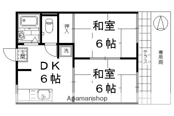 ポニーハイツ(2DK/1階)の間取り写真