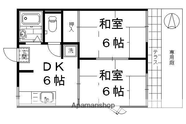 ポニーハイツ(2DK/1階)の間取り写真