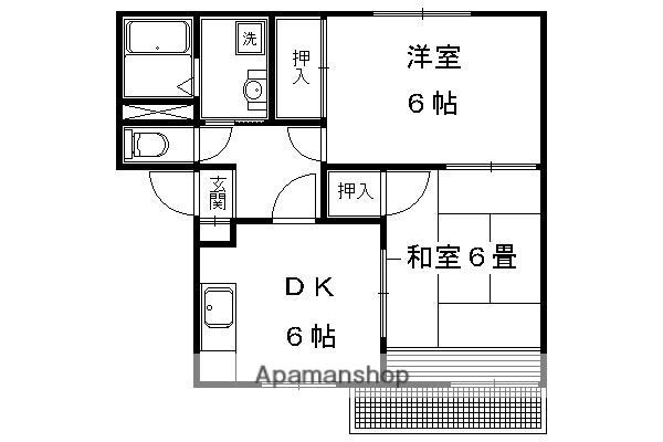 フレグランス玄琢北(2DK/1階)の間取り写真