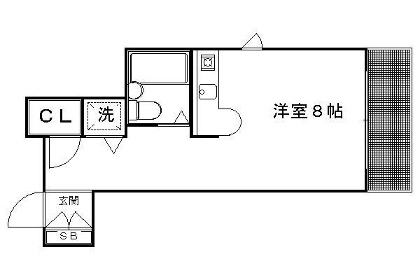 ラ・ルース東山(ワンルーム/1階)の間取り写真
