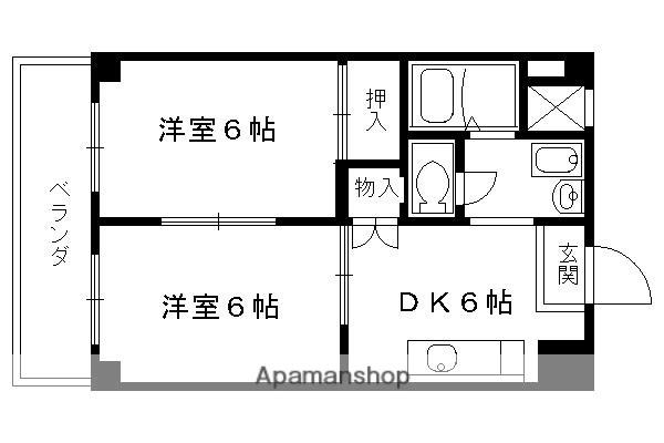 樹庭夢・幹(2DK/5階)の間取り写真