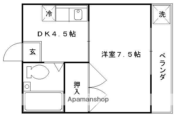 コーポヤマナ(1DK/2階)の間取り写真