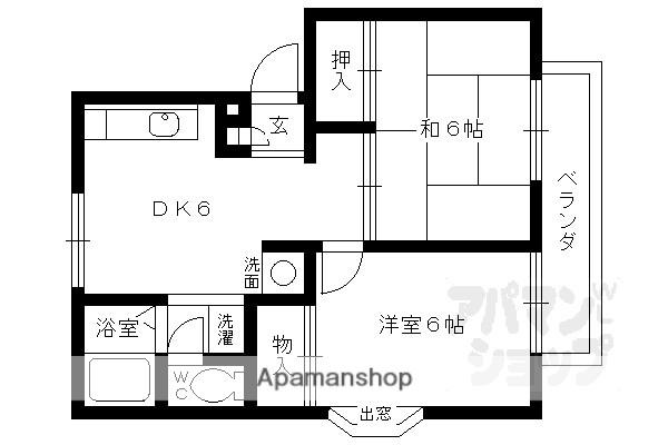 ユニティ小林(2DK/1階)の間取り写真