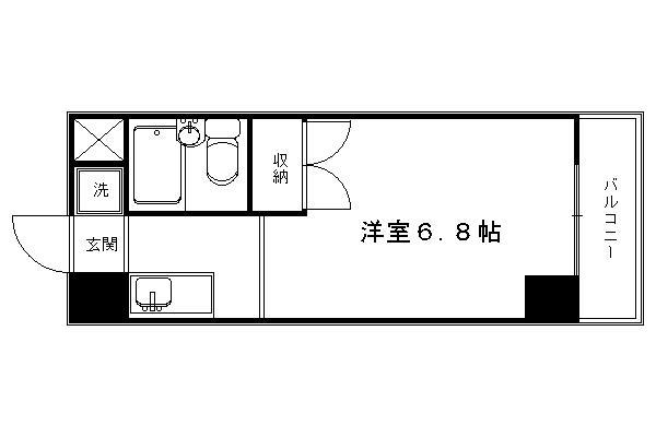 グランディール舟田(1K/1階)の間取り写真