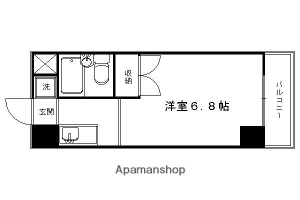 グランディール舟田(1K/3階)の間取り写真