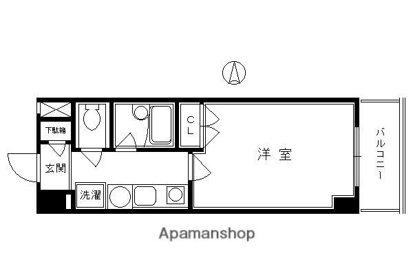 パインフィールド壬生(1K/8階)の間取り写真