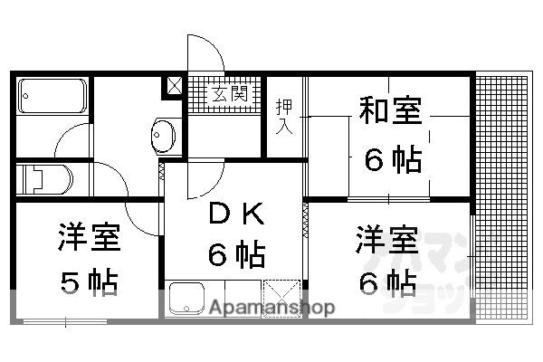 CENICIENTA北山(3DK/3階)の間取り写真