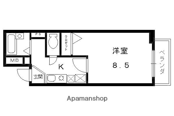 アルティスタ三条(1K/4階)の間取り写真