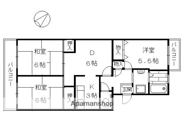 マッシュハイム1(3DK/4階)の間取り写真